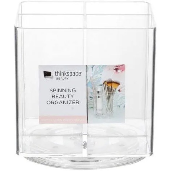 Thinkspace Beauty 4x4” Clear Acrylic Spinning Beauty Organizer NWT - Picture 2 of 2
